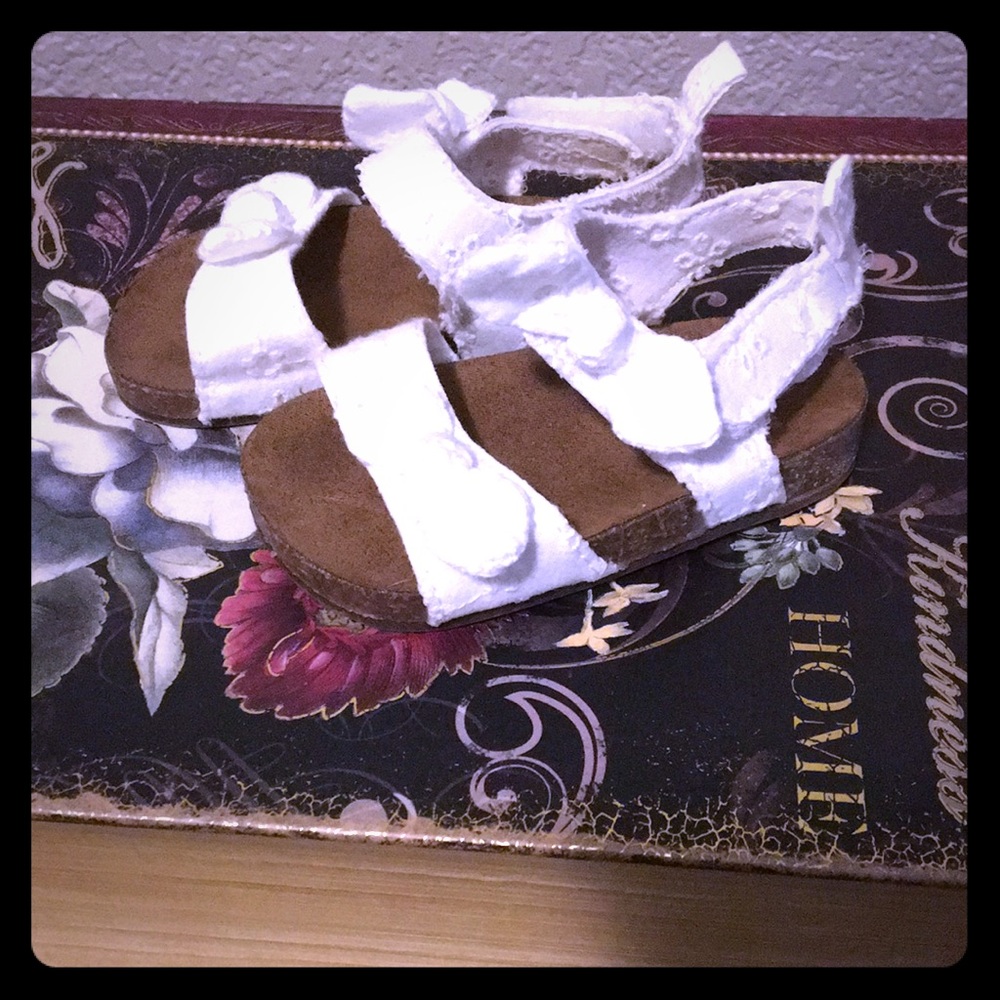 Baby B’gosh white eyelet sandals (size 1)